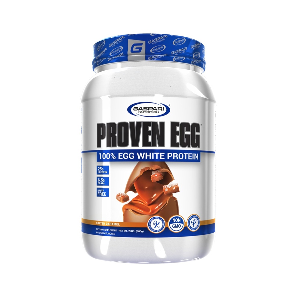 Gaspari Ernæring Proven Egg, 100% egg Hvitt Protein, 25g Protein, Keto Vennlig, Dairy og Laktose Gratis, Soja Gratis (2 lbs, saltet karamell)