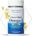 Best Nest velvære Omega-3 Softgels - Fish Oil Supplement støtter hjernens helse - Ernæringsstøtte for mødre - EPA & DHA Supplementshjelp Immunsystem Helse - 30 Softgels