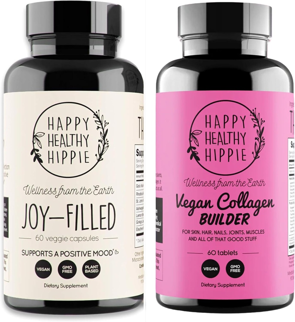 Glad sunn Hippie Vegan Collagen Builder w/Hyaluronic Acid & Joy-Fylled Mood Support