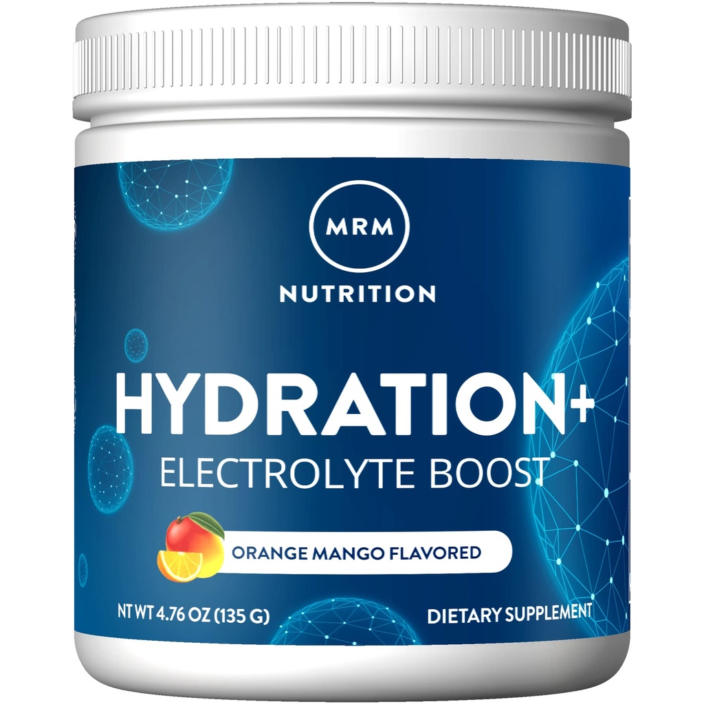 MRM Ernæring Hydration + | Orange Mango Flavored | Electrolyte Boost | Cellular Hydration | Vitaminer + Electrolytes | Vegan + Glutenfri | 15 Serveringer