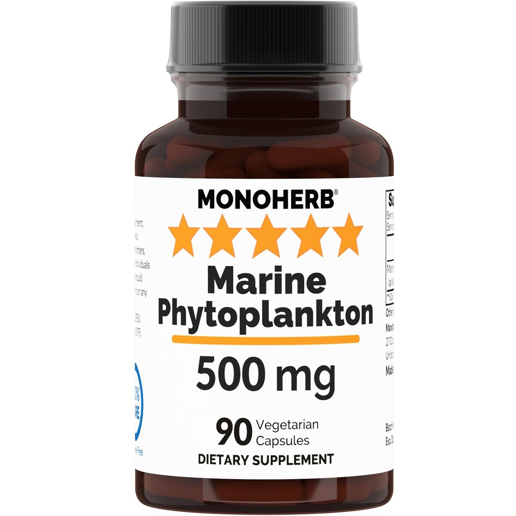MONOHERB Marine Phytoplankton 500 mg - 90 Vegetariske kapsler