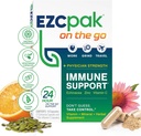 EZC Pak på Go Immune System Booster med Echinacea, vitamin C, sink, immunstøtte Supplement, immunisme vitaminer for voksne, reisevennlig emballasje, vegetarisk, glutenfri