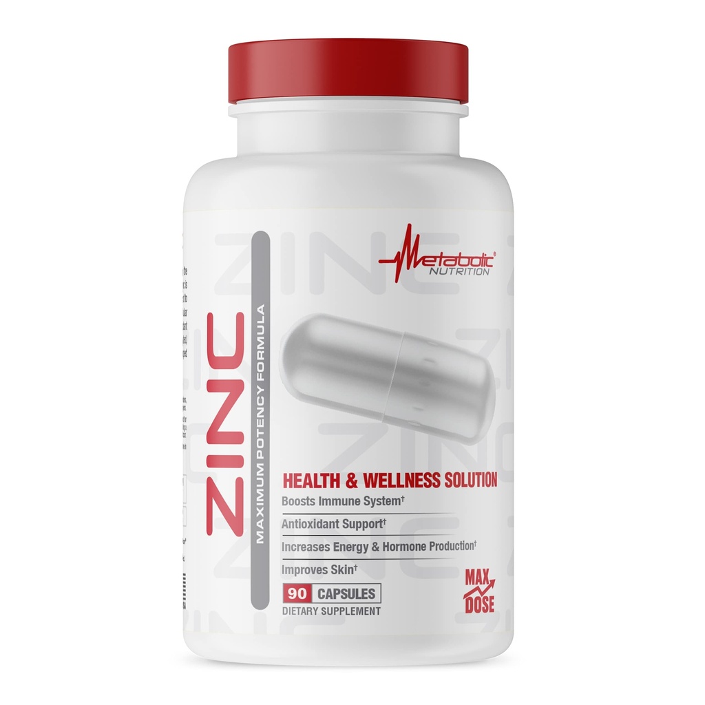 Sink Supplement ved Metabolic Nutrition, 75 mg, 90 sink Capsules, støtter immunsystemfunksjonen m/Zinc Oxid