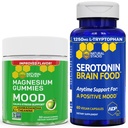 NATURAL STACKS Mood Magnesium Citrate Gummies + Serotonin Brain Food Bundle - Positiv Mood & Stress Support - 90 stykker