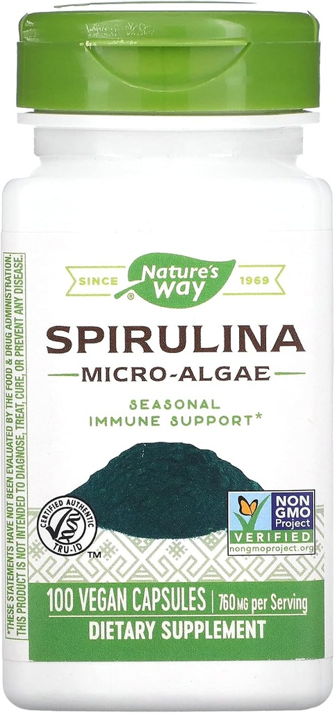 Naturens vei Spirulina Micro-Algae 380 mg 100 Veg Caps