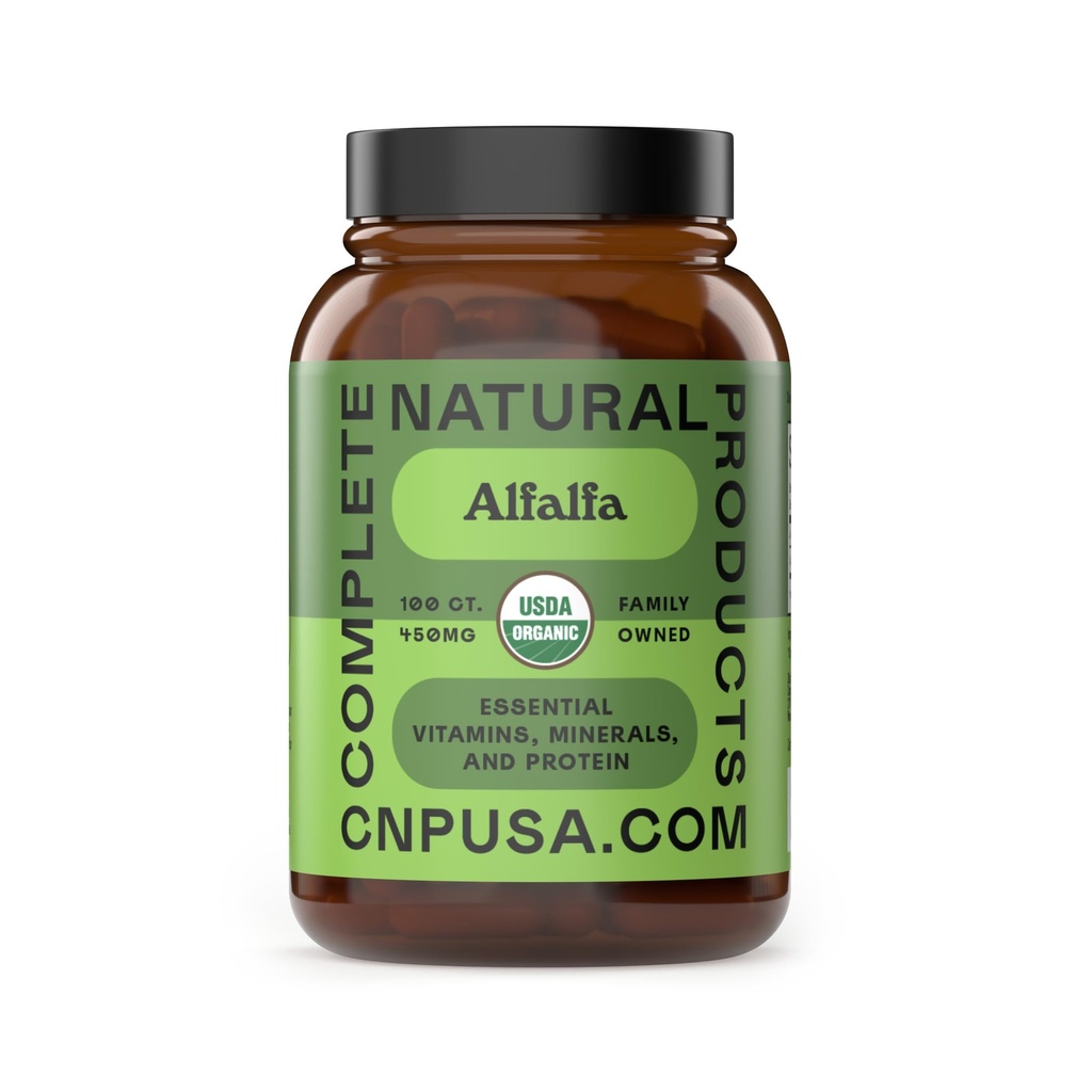 Fullstendig naturlige produkter ren Alfalfa Leaf - 100 kapsler - 450 mg ren tørket organisk Alfa Leaf pulver i Veggie Capsules