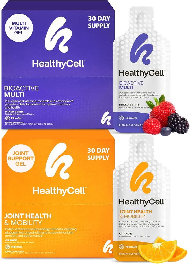 Healthycell Bioactive Multivitamin + felles helse og mobilitet Supplement for menn og kvinner