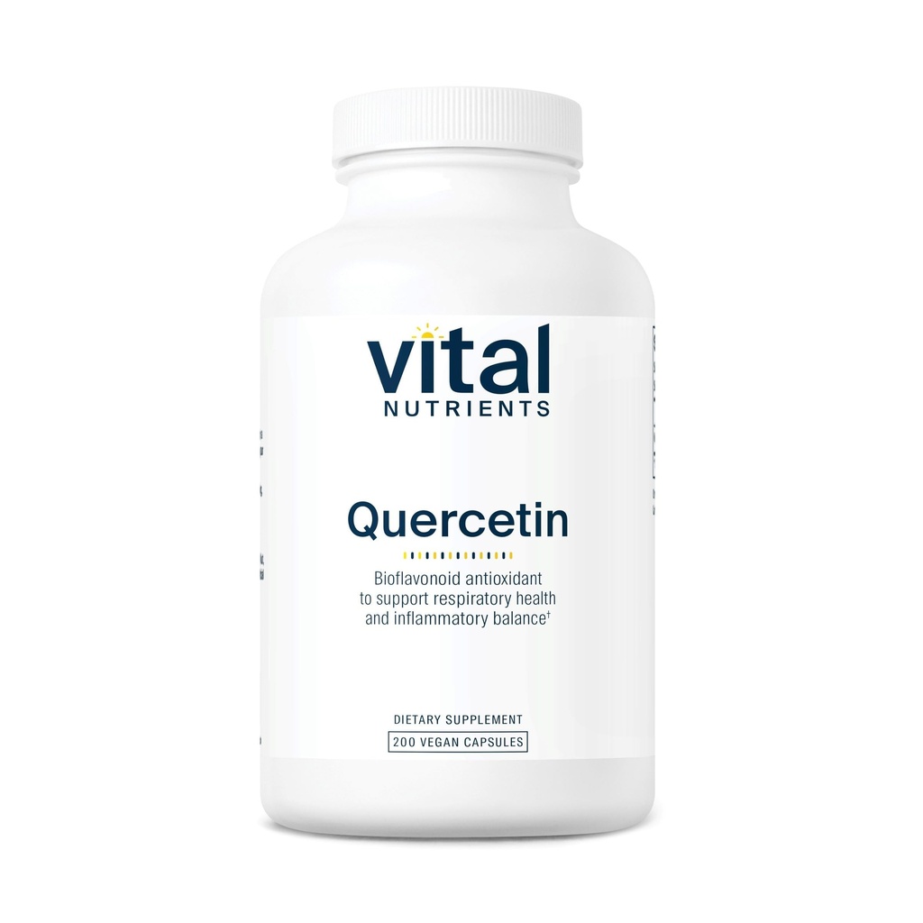 Vitale næringsstoffer Quercetin | Vegan Quercetin Supplement med Bioflavonoider for Sinus, åndedrett, hjerte, og immunfunksjonsstøtte | Gluten, Dairy, Soja Gratis | 500 mg | 200 kapsler