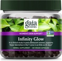 Gaia urter Infinity Glow - Hudstøtte for kvinner - Hudpleie for kvinner med grønn te, EGCG, Reishi Mushroom, Pomanox Pomegranate & Spearmint - 120 Vegankapsler (30-dagers forsyning)