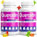 (2 Pack) Quercetin Gummies by BioVitalica - Quercetin med Bromelain Vitamin C og Zinc & Elderberry + vitamin D3-5 i 1 immunstøtte - Zink Quercetin 750 mg for barn og voksne