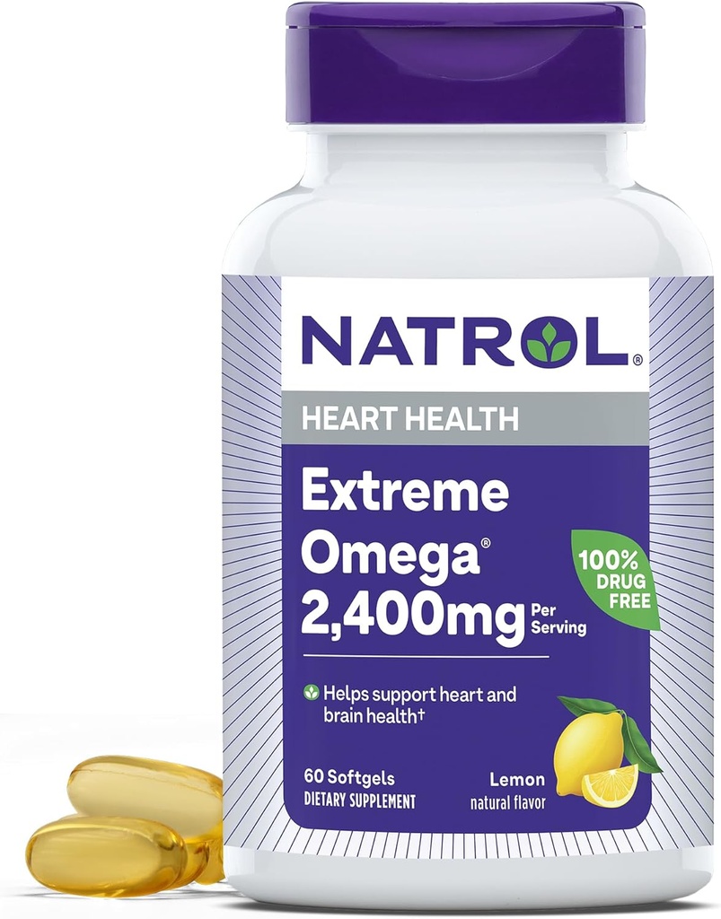 Narrol, Omega-3 Ekstrem Softgels, hjerte helse kosttilskudd, 60 greve