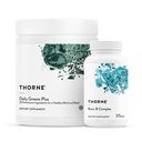 THORNE - Energi Bundle - Daily Greens Plus & Basic B Complex - fremmer cellulær energi og fysisk utholdenhet - 30 Services