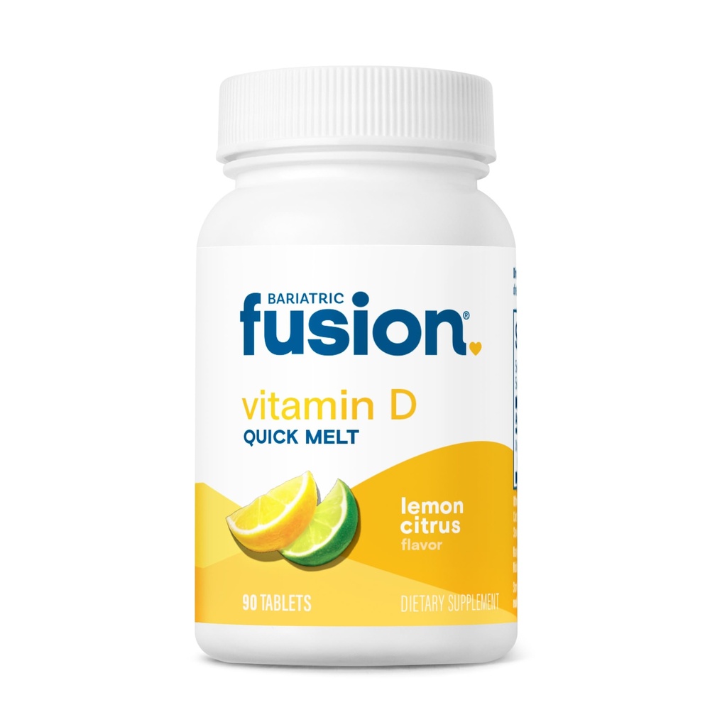 Bariatrisk Fusion Oppløselig vitamin D3 5000 IU Quick Melt | Lemon Citrus Flavored Chewable vitamin D Supplement | Sunn Bone Support * | Gluten, Dairy og Soya Gratis | 90 Hurtigsmelting tabletter