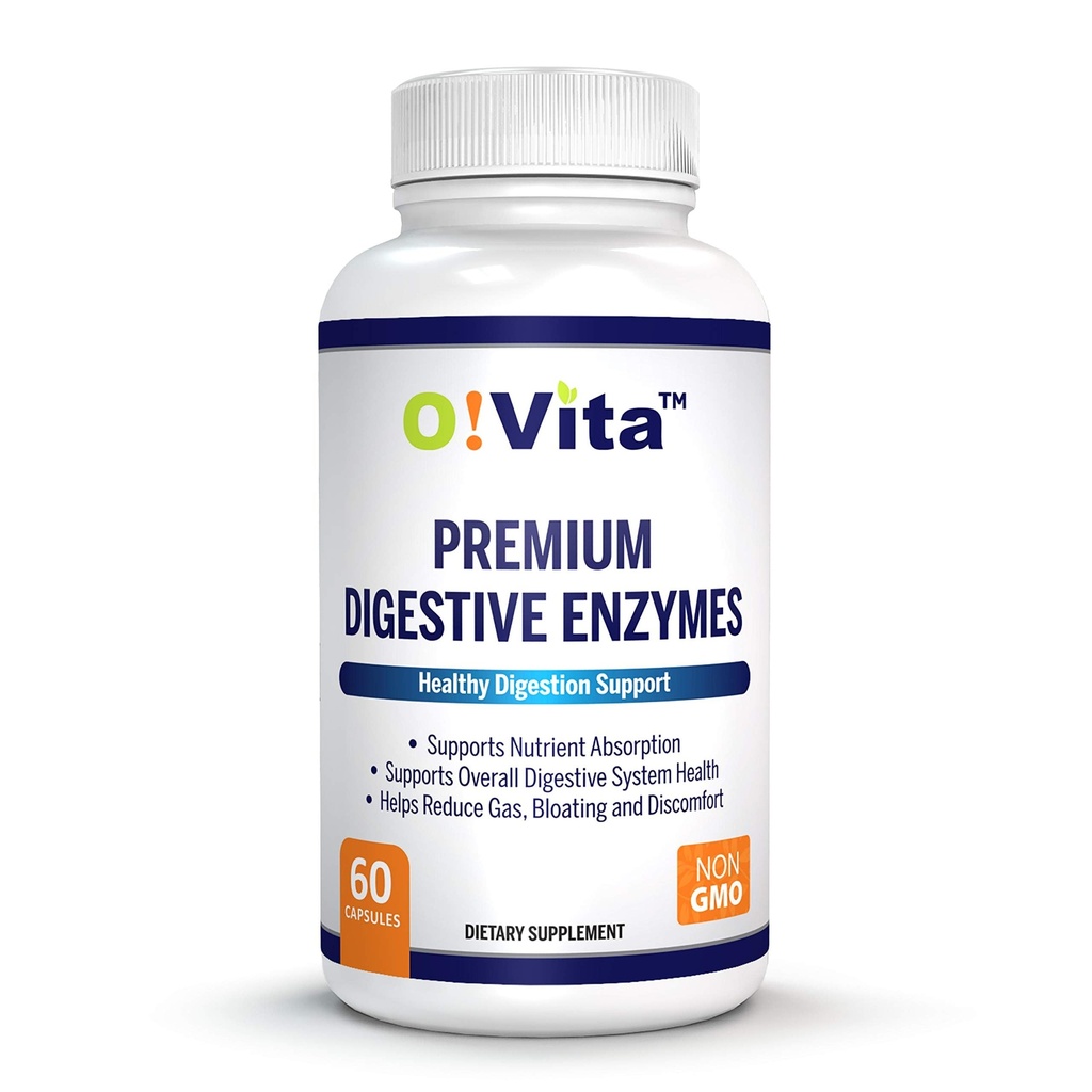 Premium Digestive enzymer med plantebaserte enzymer, støtter bedre digestion, bedre næringsstoffer absorpsjon (60 ikke-GMO grønnsaker kapsler)