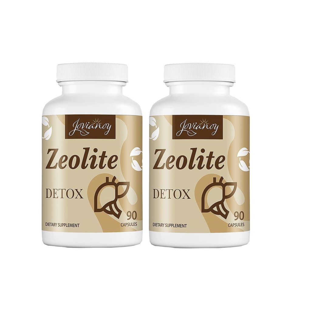 Zeolit Detox Kapsler, Organisk Aktivert Charcoal, Bentonitt Clay, 1-2 μm Clinoptilolit, Maksimal absorpsjon, Gut Liver Detox Cleanse Full Kropp for kvinner, 180 Kapsler