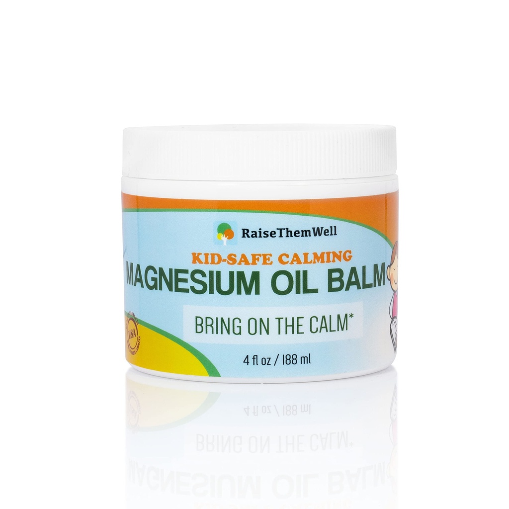 Opphøye dem godt barn beroligende magnesium Balm - 4 fl oz | Naturlig angst & søvn støtte krem med lavender, kokosolje og jojoba | Soothing Magnesium olje for barn