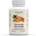 Turmeric Curcumin 1300mg - Premium Turmeric med 95% Curcuminoids & BioPerine Black Pepper Extract - Økt absorpsjon - Ikke-GMO - 60 Grønnsaker Kapsler - laget i USA