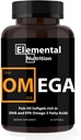 Omega-3 fra fiskeoljer – 60 Softgels verdiflaske av Eicosapentaenoic (EPA) & Docohexaenoic syre (DHA) i en svart Grip Jar