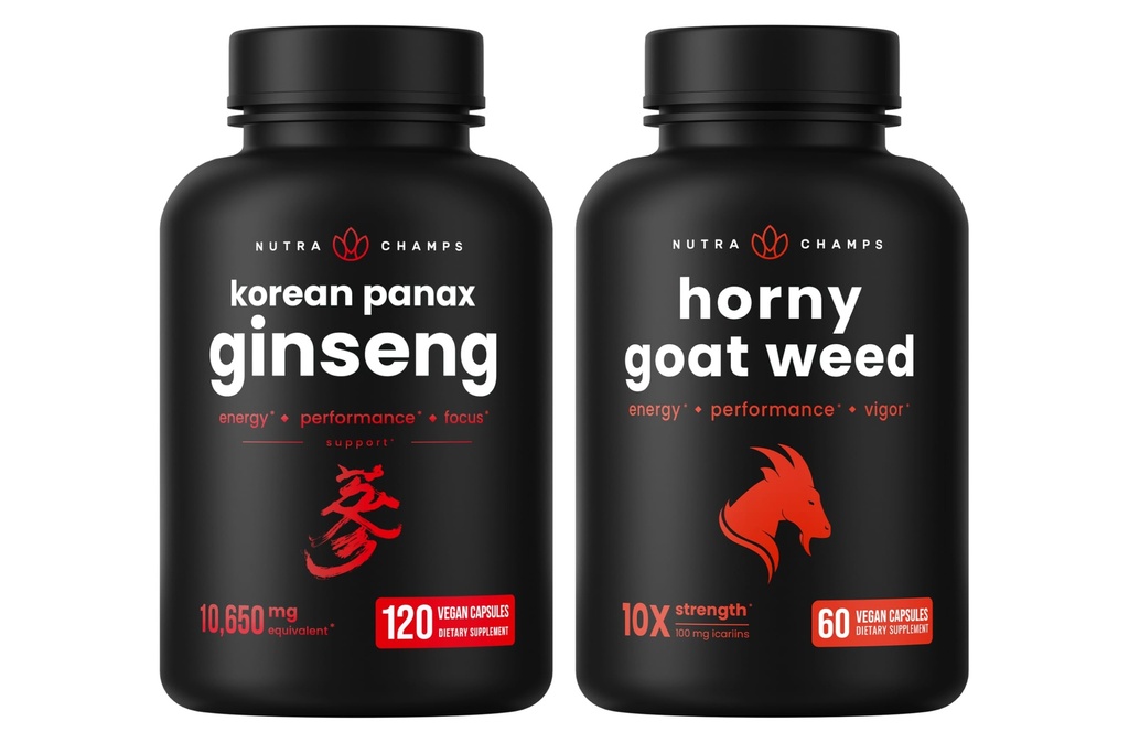 NutraChamps Korean Ginseng og Horny Goat Weed Bundle