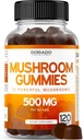 Mushroom Gummies 2500mg 10 i 1 blanding (120 Gummies med Lions Mane, Cordyceps, Reishi & mer funksjonell Mushrooms) Fokus & Hjerne Mushroom Supplement - Vegansk & tredjeparts testet - USA Laget