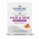 Nordic Naturals Zero Sugar Hair & Skin Gummy Chews, Strawberry Lemonade - 27 Gummy Chews - Biotin + GLA fra burageolje - fremmer sunn balanse av fett i huden - Ikke-GMO - 27 Services