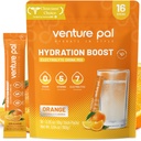 Venture Pal Sukker Gratis Elektrolyte pulver pakker - flytende daglig IV drikke blanding for rask hydrasjon og fest utvinning | 5 vitaminer og 7 elektrolyter | keto vennlig | Ikke-GMO | Certified Vegansk | 16 Sticks