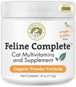Wholistic Kjæledyr Organics Felin Complete Organic Pumpkin - 4 Oz - Multivitamin & Probiotiske pulver til katter - Naturlig kattemat og digestiv støtte