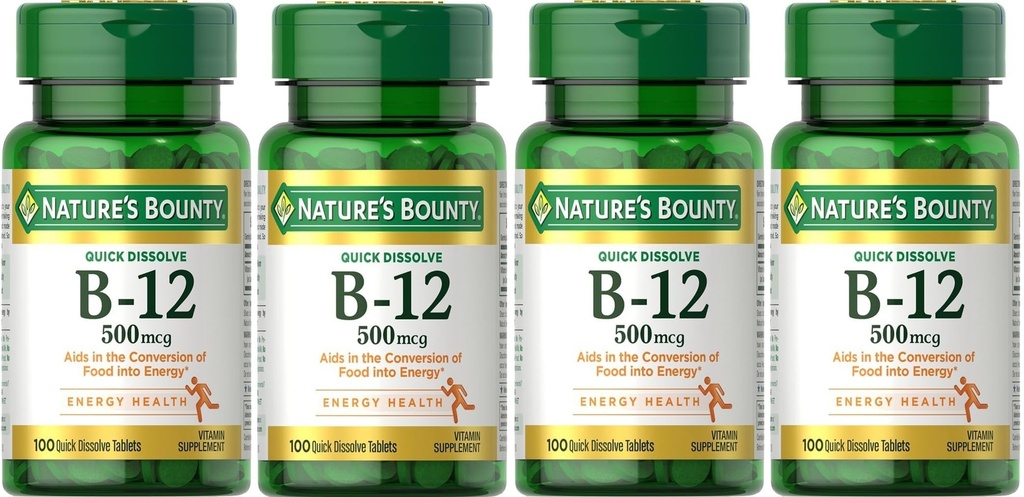 Naturens Bounty-vitamin B-12 500 mcg, 100 ea (pakke med 4)