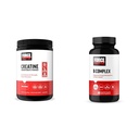 Kraft faktor kreatin pulver 60 serveringer og vitamin B kompleks 60 kapsler buldre for muskel gevinst, styrke, energi og raskere gjenoppretting