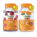 Livelig jern og vitamin C Kids + vitamin C Kids, Gummies Bundle - Great Tasting, vitamin Supplement, Glutenfri, GMO Gratis, Chewable Gummy