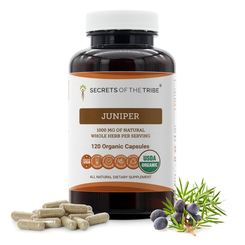 Hemmeligheter av Tribe Juniper 120 kapsler, 1000 mg, USDA Organic Juniper (Juniperus communis) Tørket Berry (120 kapsler)