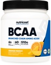 Nutricost BCAA pulver (Orange Mango, 60 Serverer) - 2:1:1 Optimalt forhold, Glutenfri, Ikke-GMO, Vegetarisk