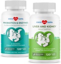 Melk Thistle & Probiotika for hunder - Liver Support, Bowell funksjon, Dialyse støtte for gass, diarrea, dårlig hundepust og dyspepsi