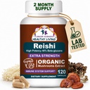 CANSER SCIENCEs Reishi Wellness Mushroom Supplement Kapsler, USDA Certified Organic Mushrooms Extract, Extra styrke 1.500 mg, høy styrke 40% Beta-Glucans, immunstøtte, anti-aging, 120 kapsler