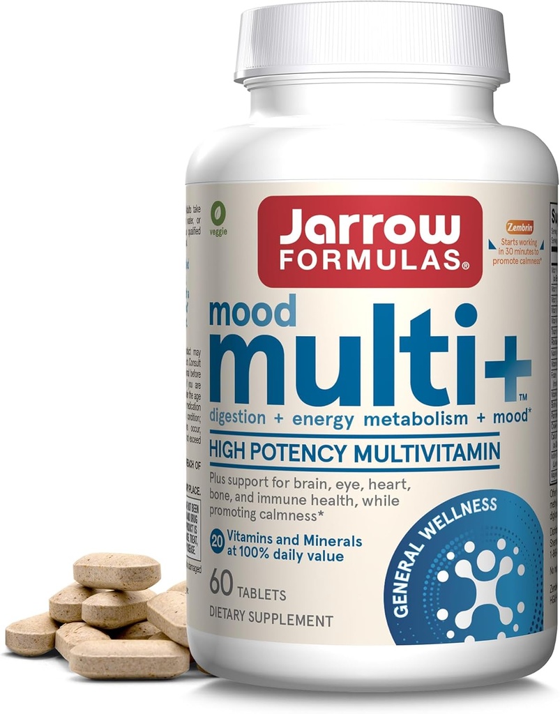 Jarrow Formler Multi+ Mood Multivitamins For Avslappende Stress Resistance, 60 tabletter, 30 dagers forsyning