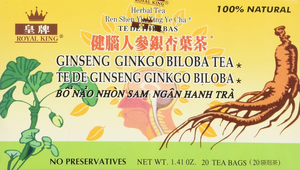 Kongelig konge Ginseng Ginkgo Biloba Te (20 poser)
