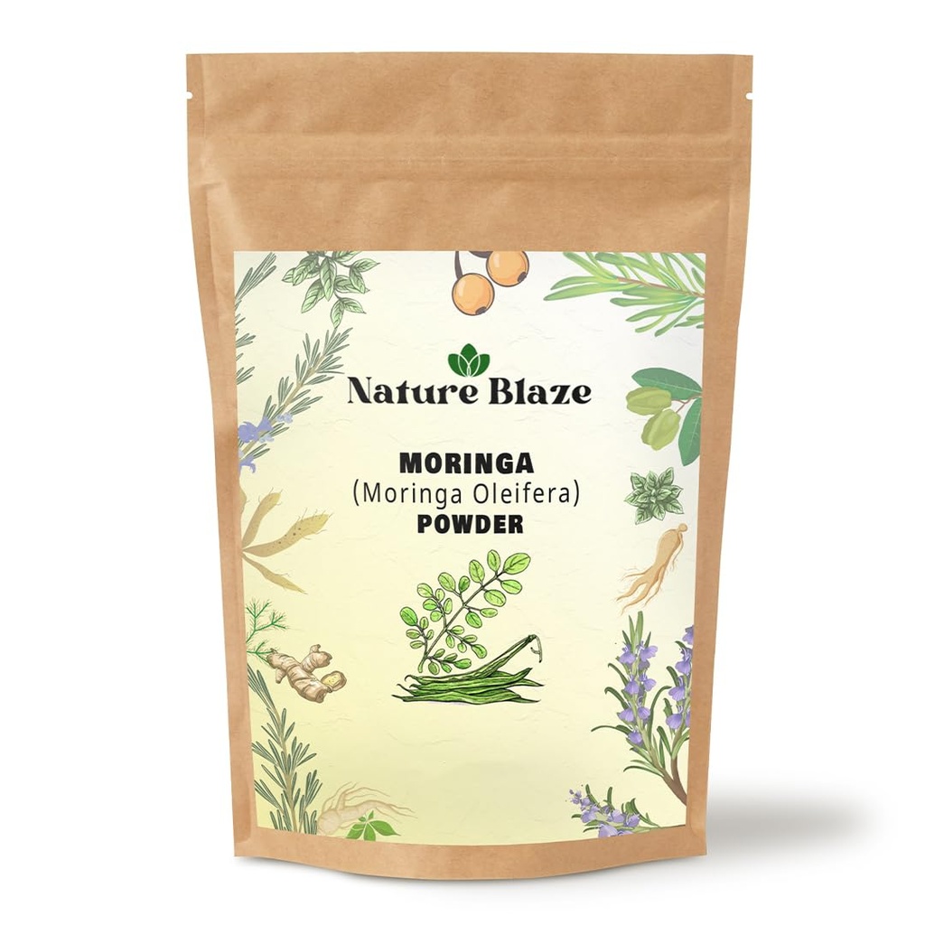 Moringa pulver Moringa Leaf pulver, glutenfri, ingen tilsetningsmidler (Moringa 100gm (3,5 Oz)
