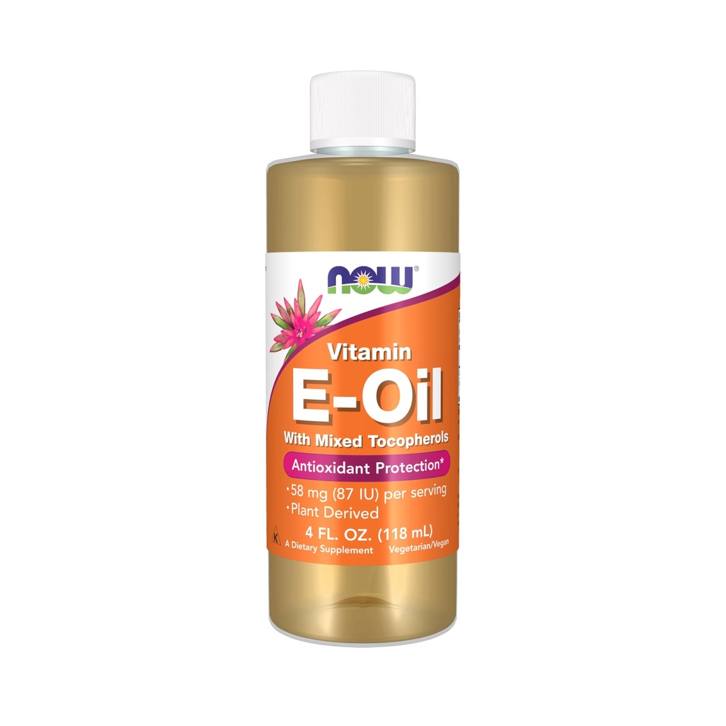 NU Mattilskudd, Naturlig vitamin E-Oil (D-Alpha tokoferol) pluss blandede tokoferoler, antioksidant beskyttelse*, 4-Ounce
