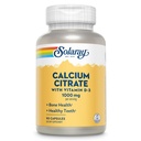 Solaray kalsiumcitrat med vitamin D3 1000mg - Beinstyrke og sunn tannstøtte - Gentle Digestion formel - Lab Verifisert, 60-dagers garanti - 15 Serveringer, 90 Kapsler