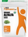 BulkSupplements.com Organic Alfafa Grass Powder - Alfalfa Supplement, Grønn Supermat pulver - Vegansk & Glutenfri, 5g per servering, 500g (1,1 lbs) (Pack of 1)
