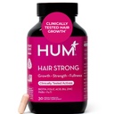 HUM Hår Sterk Daglig hårvekst Supplement med Biotin, Sink, Vitamin B12 å støtte vekst, Folinsyre og vitamin B12 vitaminer for sunn hår støtte for kvinner og menn, 30 vegansk kapsler
