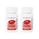 GeriCare Ferrous Sulfate Tabletter 325mg, Elementalt jern 65 mg høy styrke jern Supplement | Diett Supplement 100 greve. (Pack of 2)