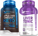 Herbtonics Apple Cider Vinegar Capsules Plus Keto BHB Fat Burner & Vekttap Supplement for kvinner og menn - Liver Cleanse Detox & Repair Formula med Melk Thistle Artichoke og 24 urter Lever Helse