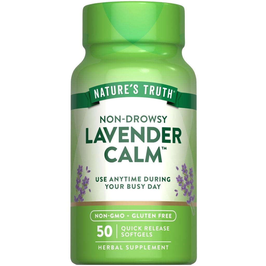 Naturens Sannhet Lavender Calm Softgels Oral Supplement | 50 greve | Ikke-Drowsy Herbal | Ikke-GMO & Glutenfri