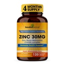 SANDHUHERBALS Sink 30 mg Kapsler for menn og kvinner | 120 greve (pakke med 1) | Sink kosttilskudd for immun- og antioksidant støtte | Zink 30 mg Supplement støtter hudens helse