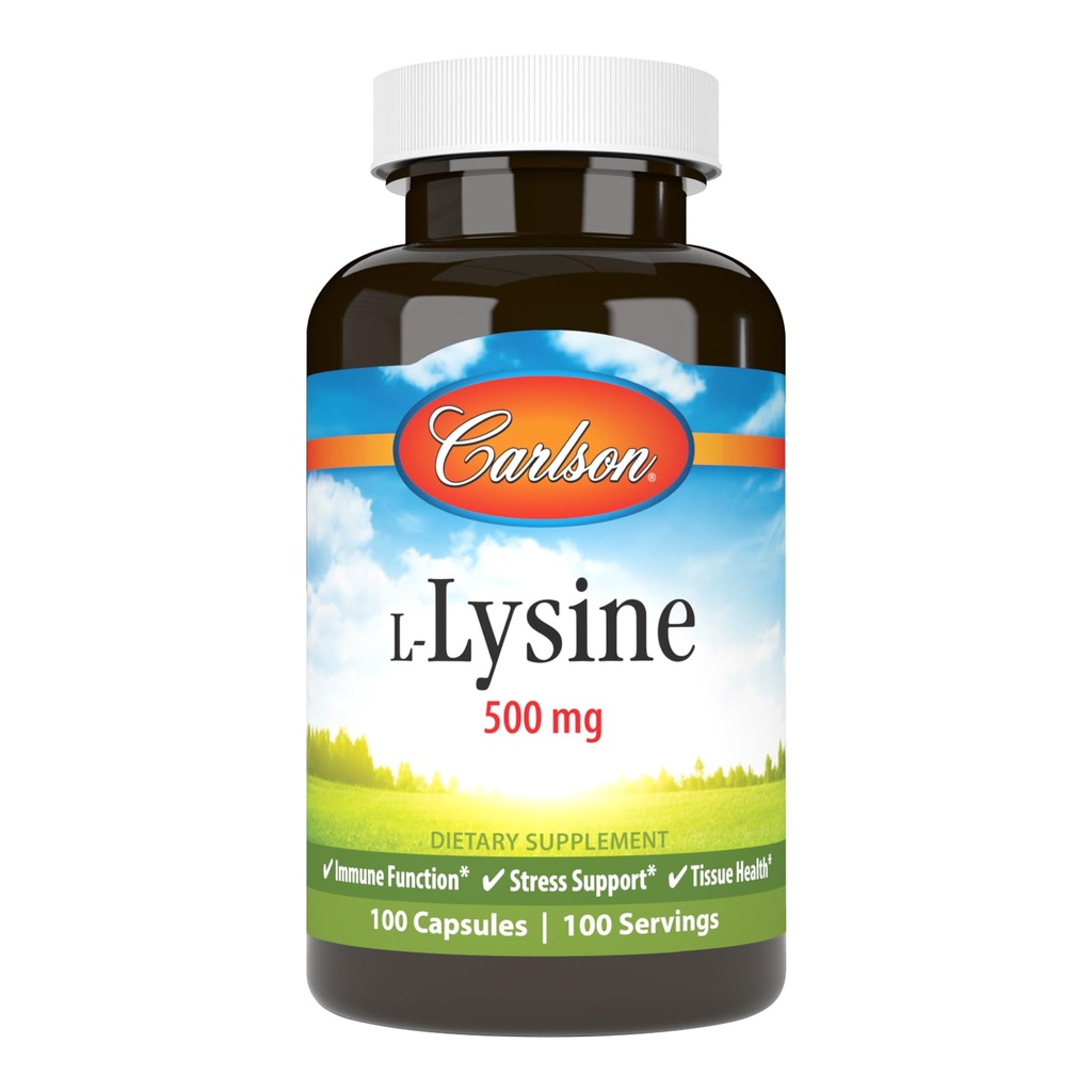Carlson Labs L-Lysine, 500mg, 100 kapsler