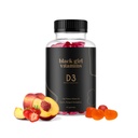 Svart Jente Vitaminer - vitamin D3 Gummier, for immun, energi og bein støtte, 2000IU (50mcg) Vitamin D per servering, Glutenfri vitamin D Gummies