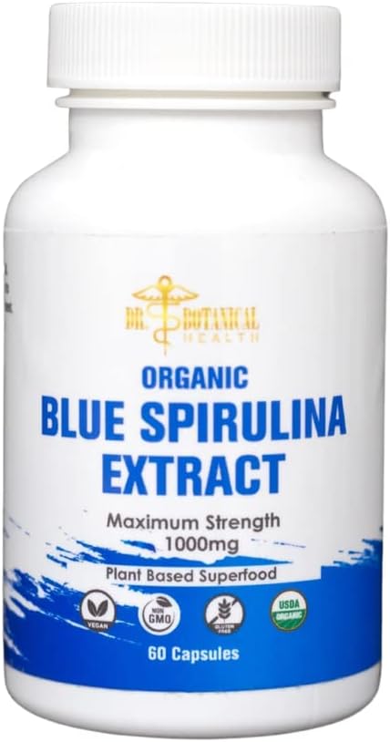 Blå Spirulina Kapsler - Økologisk - 1000 mg - 60 Kapsler
