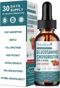 Glucosamine Chondroitin MSM flytende dråper-w/elderbær, Boswelia &Hyaluronsyre-ekstra styrke felles støtte tillegg for mobilitet, fleksibilitet og bein, høy absorpsjon, 60ml (2 fl oz)