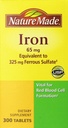 Naturlaget jern 65 mg, tilsvarende 325 mg Ferrous Sulfat - 300 tabletter